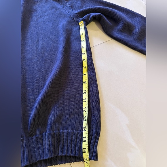 ZARA Man Textured Full Zip Pullover in dark Navy cotton size Large knit - Picture 16 of 16